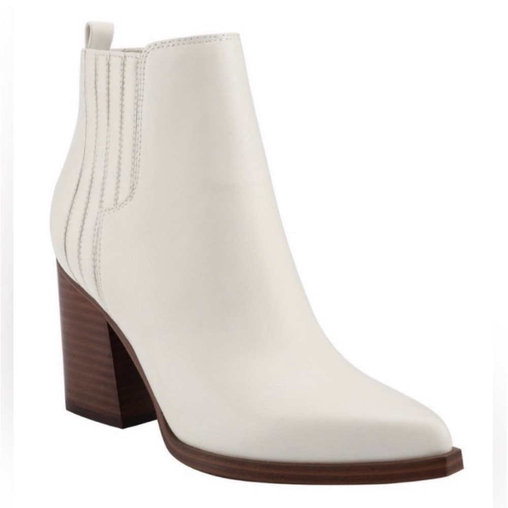 Marc Fisher ivory pointed toe block,heel ankle boots,women’s,size 6.5 M